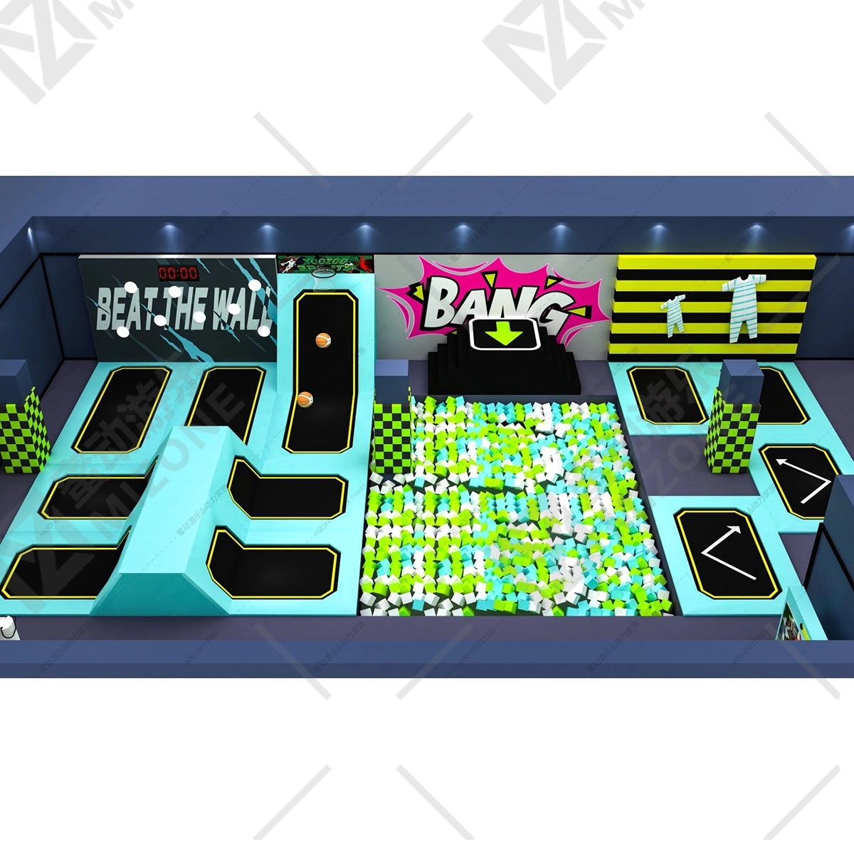 江门开蹦床公园找源头厂家？蜜动游乐：从设计到运营全包，安全盈利双保障